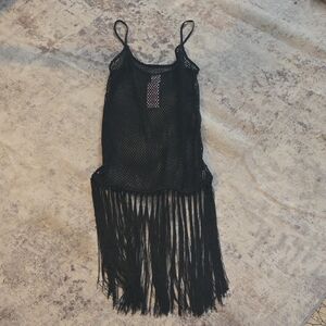 Wild Fable Black Fringe Swim Coverup